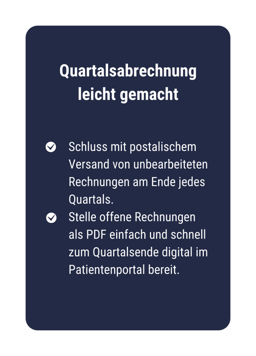 Quartalsabrechnung Quartalsabrechnung