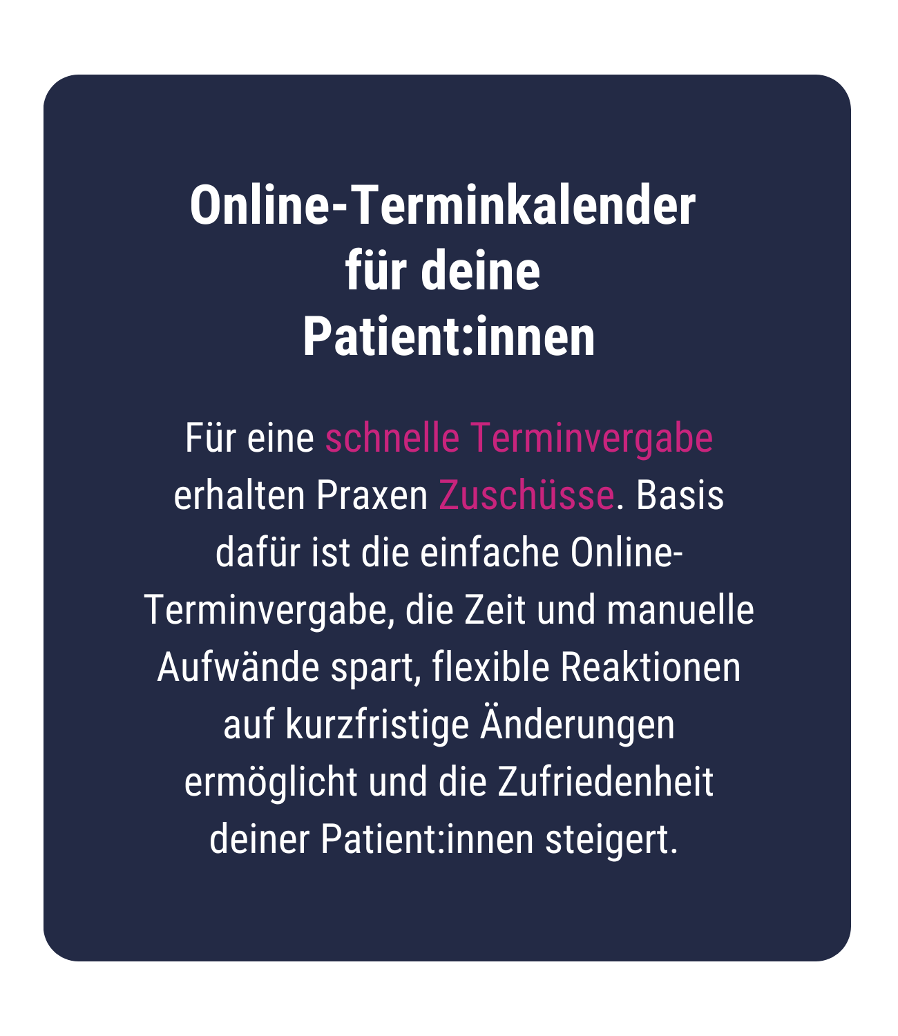 Online-Terminkalender für Patienten