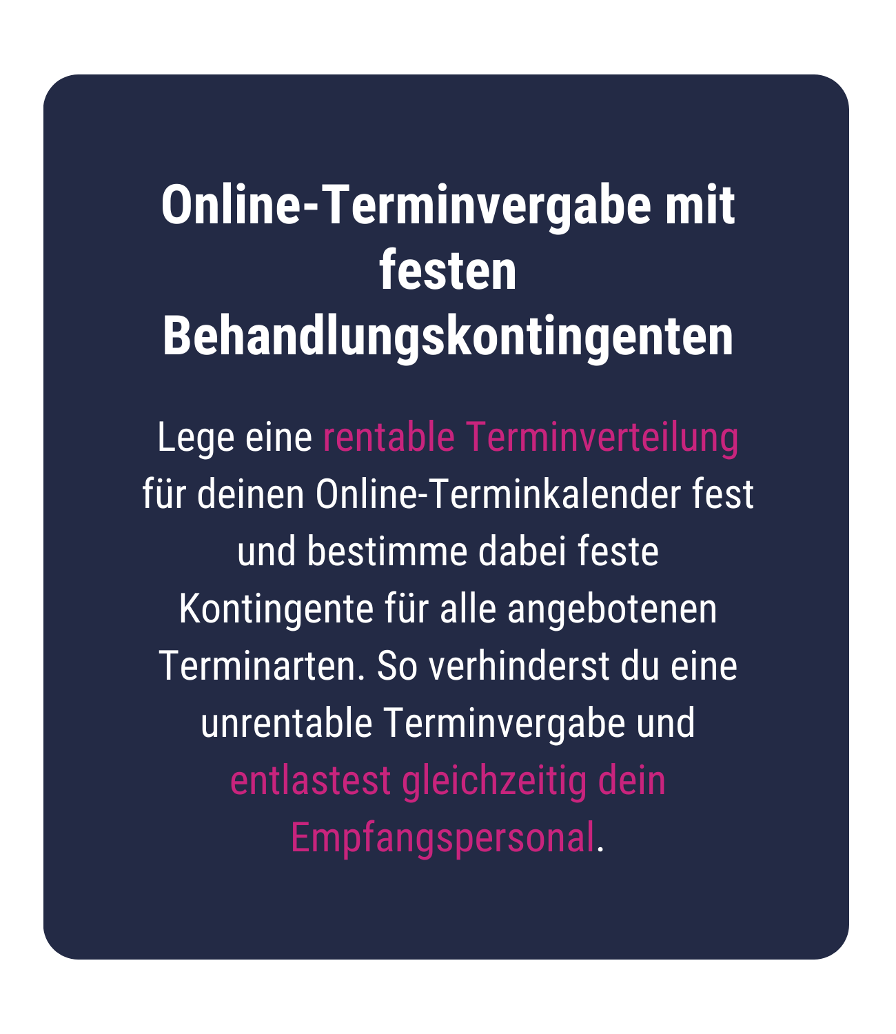 Online-Terminvergabe mit Kontingenten